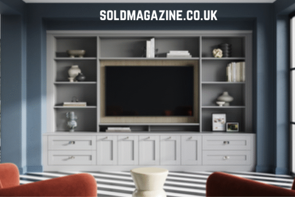 media room with layered lighting